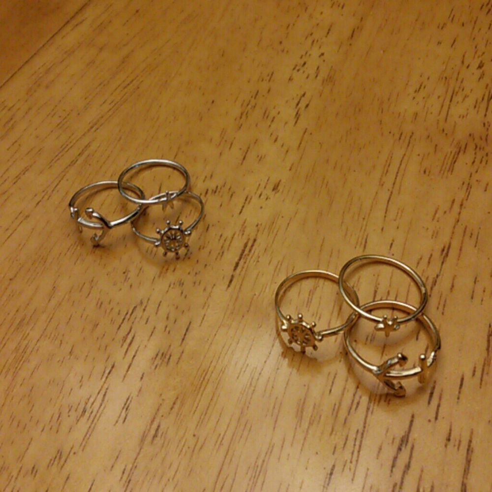 Nautical Sterling Stack Ring Set